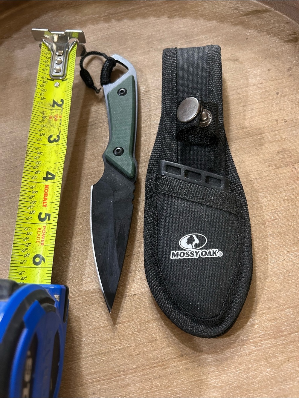 Mossy Oak Tactical Fixed Blade Knife with Sheath - Black & Green